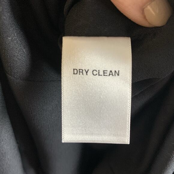 Anne Klein Womens Silk Midi Dress Sz 8 Black Chiffon Floral Flowy Dark Cottage - Picture 12 of 16